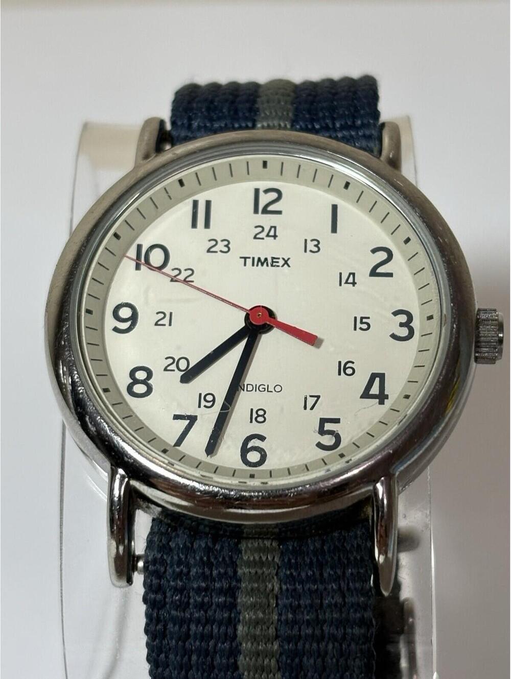 Timex T2N654 Men's Weekender Navy/Gray Nylon Strap Watch